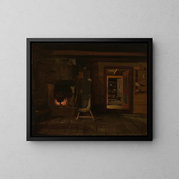 Binnenlands Schilderij van Haslemo in Setesdal - Amaldus Nielsen — ingelijst kunstwerk aan de muur