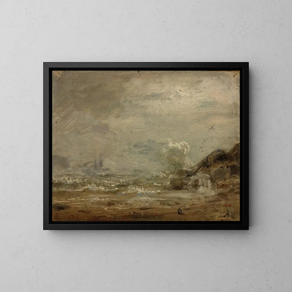 Regen met golven - Amaldus Nielsen — ingelijst kunstwerk aan de muur