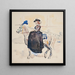 Amazon on horseback in historical costume - Ivan Ivanec — framed artwork on a wall
