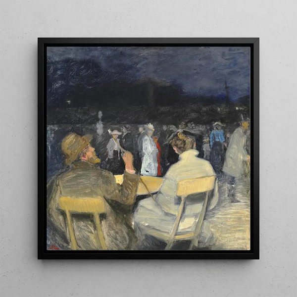 Ambiance du soir dans un parc à Paris, au premier plan un couple observe la foule devant eux - Christian Clausen