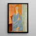 Reproductie van het schilderij Jong meisje zittend met een gevlochten haar Jong meisje in blauw - Amedeo Modigliani
