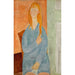 Reproductie van het schilderij Jong meisje zittend met een gevlochten haar Jong meisje in blauw - Amedeo Modigliani