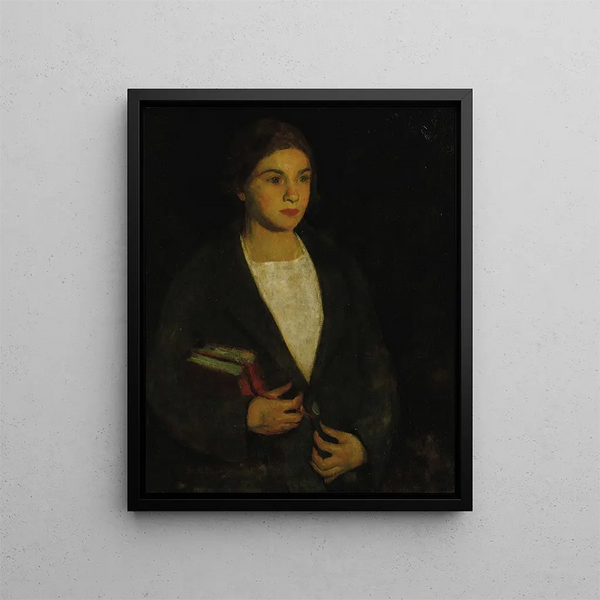 American School - Portrait of Young Girl with Books.webp