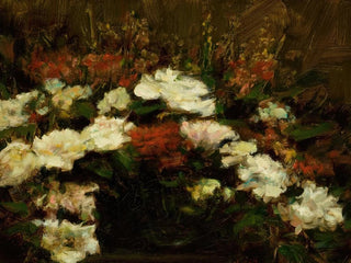 Natuurschilderij met bloemen - Amerikaanse School — weergave van het kunstwerk