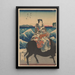 Reproductie van het schilderij Île d'Enoshima Figuren op een os golven - Andō Hiroshige