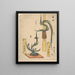 Floral arrangements Basket Pine and Iris in a stone bowl - Andō Hiroshige — framed artwork on a wall