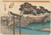 Tempel Fujisawa Yugyōji - Andō Hiroshige — weergave van het kunstwerk