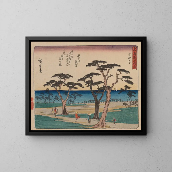 Tokaido gojusantsugi, planche 10 - Andō Hiroshige — ingelijst kunstwerk aan de muur