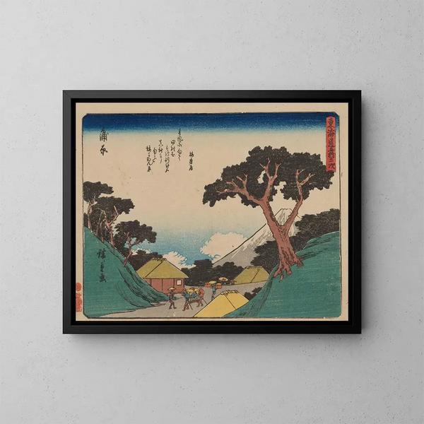 Tokaido gojusantsugi, planche 16 - Andō Hiroshige — ingelijst kunstwerk aan de muur