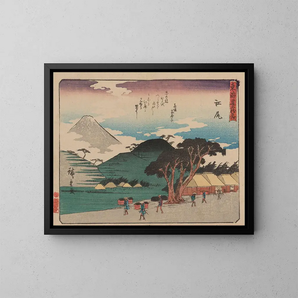 Tokaido gojusantsugi schilderij, plaat 19 - Andō Hiroshige — ingelijst kunstwerk aan de muur