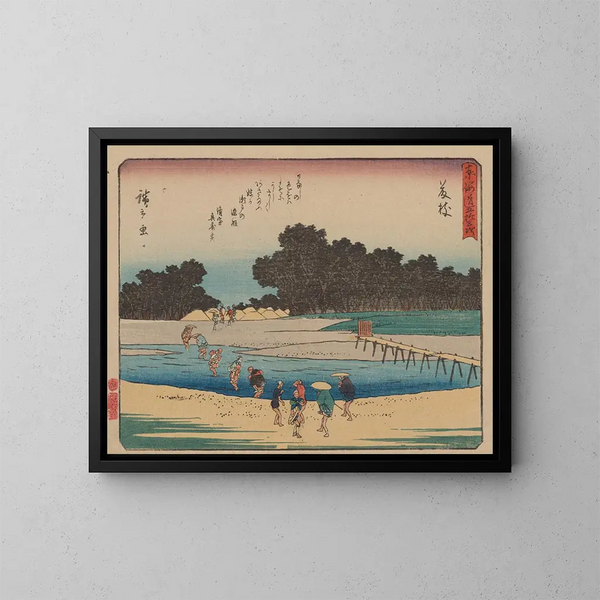 Tokaido gojusantsugi, planche 23 - Andō Hiroshige — ingelijst kunstwerk aan de muur