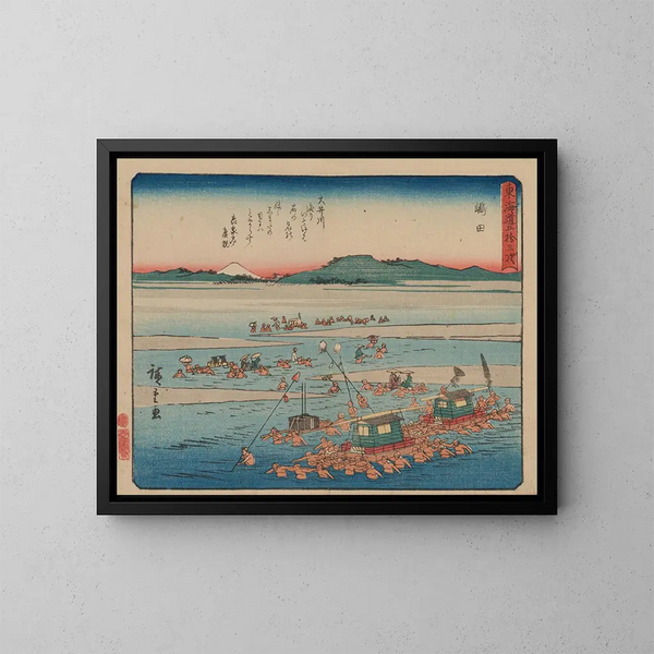 Tokaido gojusantsugi, planche 24 - Andō Hiroshige — ingelijst kunstwerk aan de muur