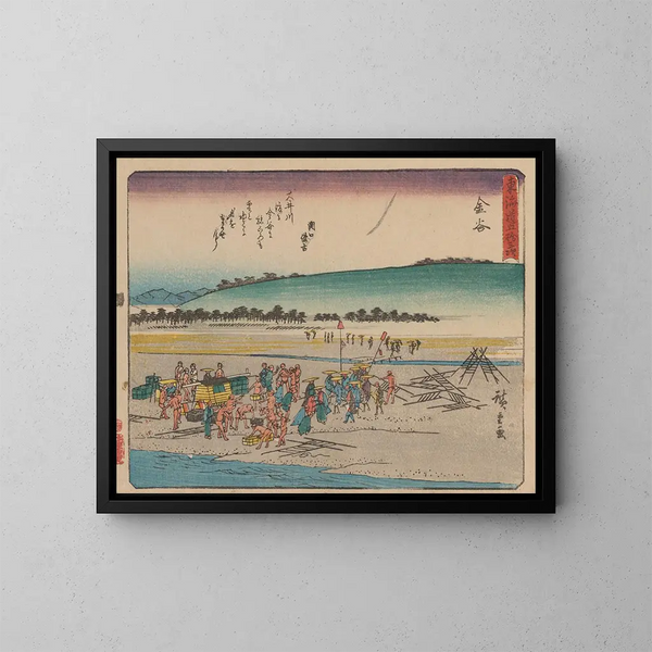 Tokaido gojusantsugi, planche 25 - Andō Hiroshige — ingelijst kunstwerk aan de muur