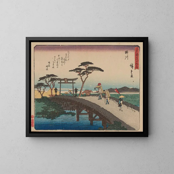 Tokaido gojusantsugi, planche 27 - Andō Hiroshige — ingelijst kunstwerk aan de muur