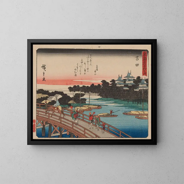 Tokaido gojusantsugi, planche 35 - Andō Hiroshige — ingelijst kunstwerk aan de muur