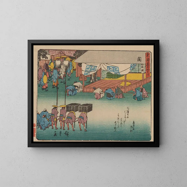 Tokaido gojusantsugi, planche 48 - Andō Hiroshige — ingelijst kunstwerk aan de muur