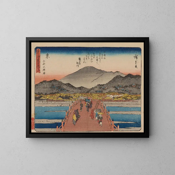 Tokaido gojusantsugi, planche 55 - Andō Hiroshige — ingelijst kunstwerk aan de muur