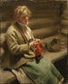 Meisje uit Dalarna dat kool breit - Anders Zorn — weergave van het kunstwerk