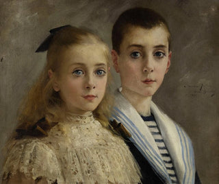 Andr Brouillet - Portrait de Jean et Jeanne les enfants du professeur Joffroy.webp