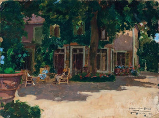 Andr Victor douard Devambez - Afternoon tea in the shade.webp