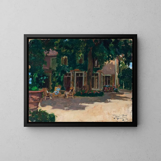 Andr Victor douard Devambez - Afternoon tea in the shade.webp