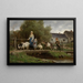 op houten brug - André Plumot — ingelijst kunstwerk aan de muur