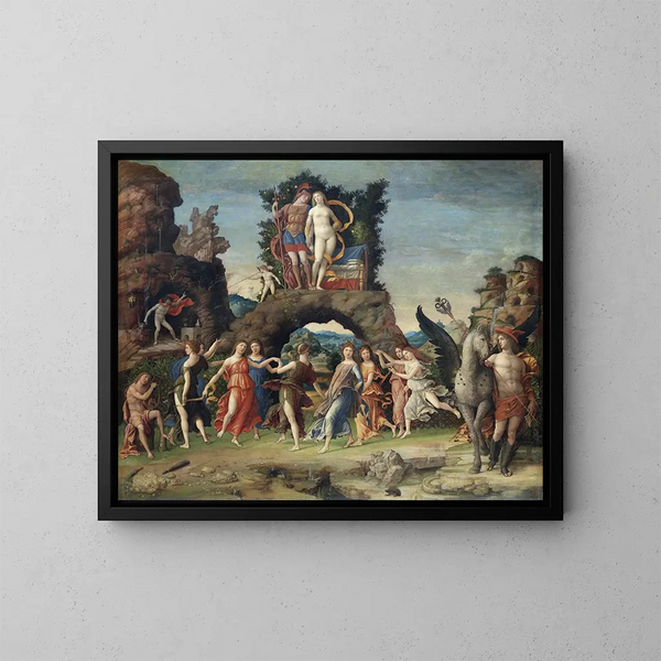 Le Parnasse - Andrea Mantegna — ingelijst kunstwerk aan de muur