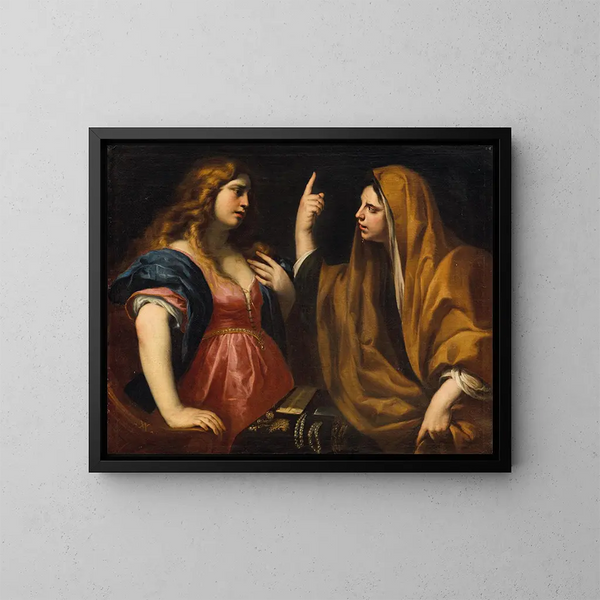 Martha en Marie - Andrea Vaccaro — ingelijst kunstwerk aan de muur