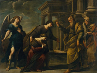 Andrea Vaccaro - Raguels Blessing of her Daughter Sarah before Leaving Ecbatana with Tobias.webp