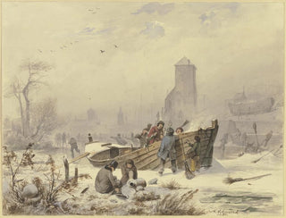 Andreas Achenbach - Schiffer bei einem eingefrorenen Schiffe.webp