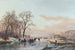 A frozen canal near the Maas River - Andreas Schelfhout — artwork view