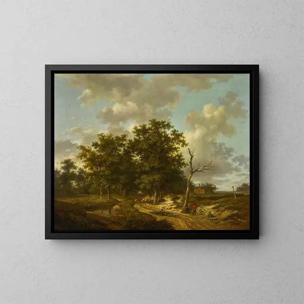 Zomerlandschap - Andreas Schelfhout — ingelijst kunstwerk aan de muur