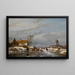 Winterlandschap met schaatsers en een koek-en-zopie - Andreas Schelfhout — ingelijst kunstwerk aan de muur