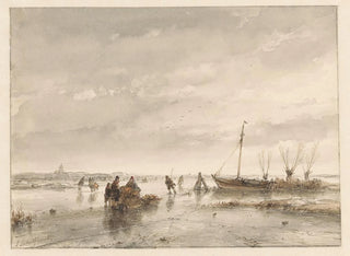 Andreas Schelfhout - Winterlandschap met bevroren meer.webp