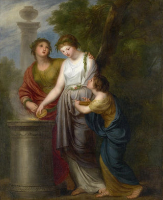 Andries Cornelis Lens - Young Women At A Sacrificial Altar.webp