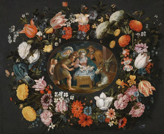 Andries Snellinck - Adoration Of The Shepherds Surrounded By A Garland Of Flowers.webp