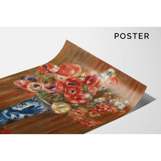 Anémones au Vase de Delft - Pierre-Auguste Renoir | Reproduction Tableau Décoration murale affiche copie
