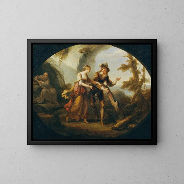 Miranda en Ferdinand - Angelica Kauffman — ingelijst kunstwerk aan de muur