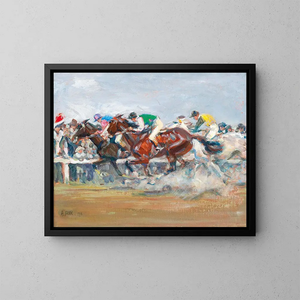 Paardensport - Angelo Jank — ingelijst kunstwerk aan de muur
