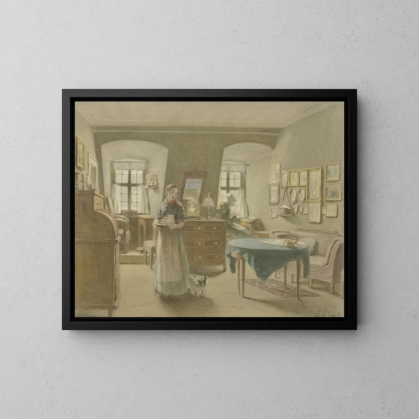 Woonkamer Landelijk - Angilbert Göbel — ingelijst kunstwerk aan de muur
