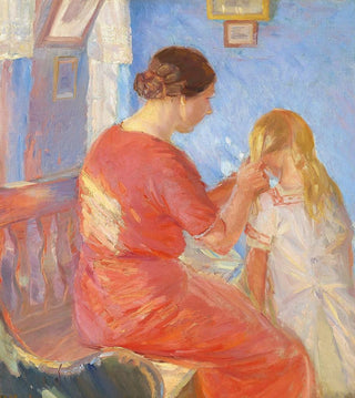 Anna Ancher - Moderen fletter Barnets Haar.webp