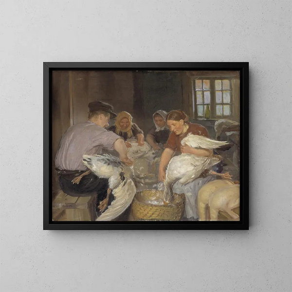Pluim de eenden - Anna Ancher — ingelijst kunstwerk aan de muur