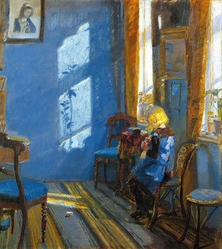 Anna Ancher - Sunlight in the blue room.webp