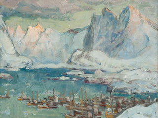 Anna Boberg - Svolvaer Harbour at the Height of the Fishing SeasonStudy from Lofoten.webp