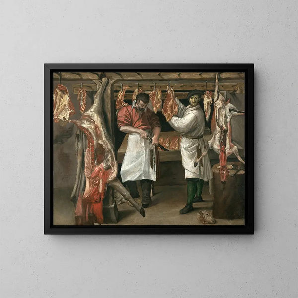 La Boucherie - Annibale Carracci — ingelijst kunstwerk aan de muur