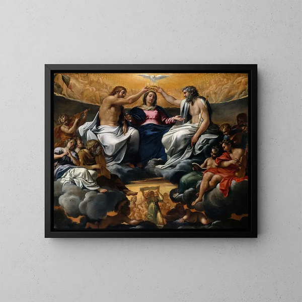 Het kroningsbeeld van de Maagd - Annibale Carracci — ingelijst kunstwerk aan de muur