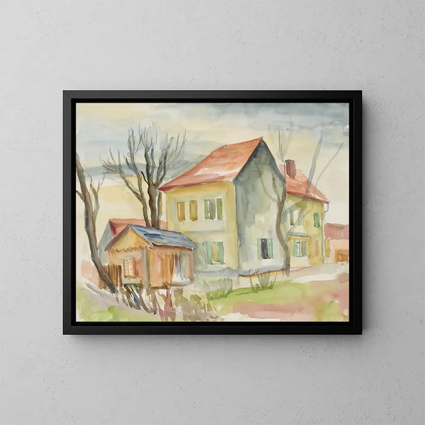 Aan de tol van Steinbach - Anny Dollschein — ingelijst kunstwerk aan de muur