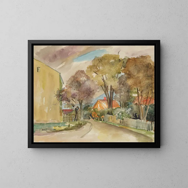 Rue d'automne - Anny Dollschein — ingelijst kunstwerk aan de muur