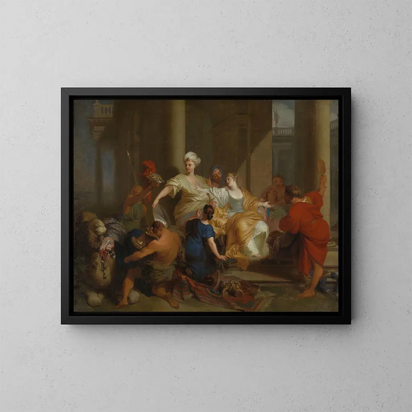 Achille ontdekt tussen de meisjes van Lycomède - Anoniem — ingelijst kunstwerk aan de muur