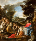De Christus bediend door de engelen - Anoniem — weergave van het kunstwerk